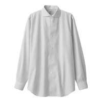 MUJI/無印良品 免熨烫 男士衬衫 白色条纹 XL 180/104A