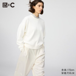 优衣库 柔滑棉质 女士针织衫 01 乳白色 S