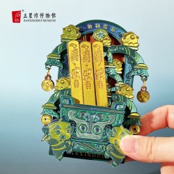 三星堆博物馆 SANXINGDUI MUSEUM 三星堆博物馆 青铜神树好运签冰箱贴 磁贴 青铜神树好运签冰箱贴