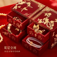 和玺 喜上梅梢镜匣礼盒 红色 螺钿工艺 新婚订婚礼物