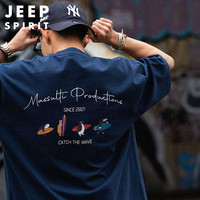  JEEP SPIRIT 趣味冲浪印花 男士短袖T恤