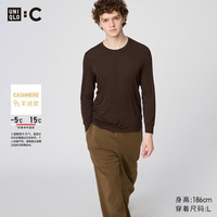 UNIQLO/优衣库 羊绒混纺 男士圆领T恤 481441/38深褐色 3XL
