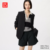 UNIQLO/优衣库 棉质松紧 女士短裤 09 黑色 M /160/66A