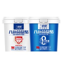 兰格格 草原酸奶八旗菌0蔗糖凝酪760g*1+原味760g*1