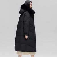 SNOWFLYING/雪中飞 可拆卸 女士长款羽绒服 狐狸毛领 大口袋