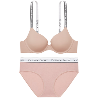  VICTORIA'S SECRET/维多利亚的秘密 无痕 女士文胸内裤套装 3SOH裸粉色-有钢圈 75B (34B)+S