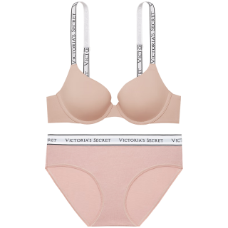  VICTORIA'S SECRET/维多利亚的秘密 无痕 女士文胸内裤套装 3SOH裸粉色-有钢圈 75B (34B)+S