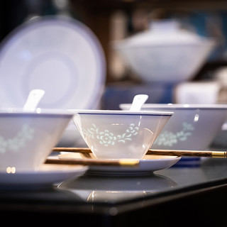  FUYU PORCELAIN/富玉陶瓷 釉中彩 盘子 青韵 8寸盘