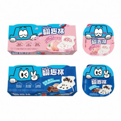 翻趣 黑巧谷物脆翻盖酸奶杯 105g*12盒 保质期到3.10日