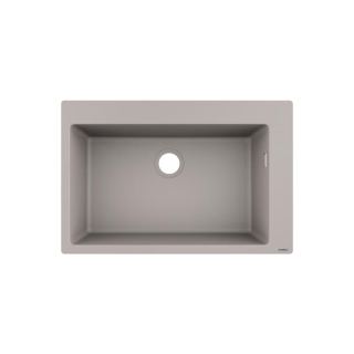 今日必买：汉斯格雅 顶奢款 厨房水槽石英石槽台上安装单槽含手动下水