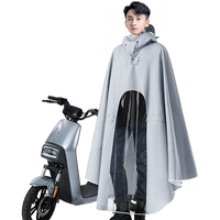  MODOFO/梦多福 加厚牛津布 电动车双人雨衣+两用镜套+防渗水高领 浅灰5XL丨两用镜套+防渗水高领