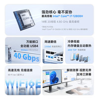 铭凡 新品M1 Plus酷睿i7-12800H迷你主机高性能mini主机台式电脑主机商用办公游戏15%
