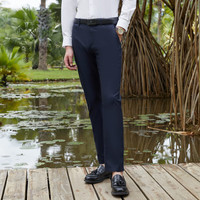 雅戈尔 休闲裤男商务休闲免烫裤子  藏青