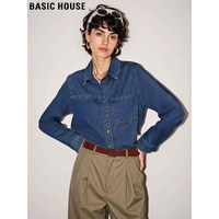  BASIC HOUSE/百家好 法式复古 女士牛仔衬衫