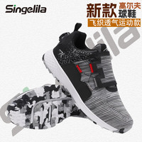 Singelila 防水防滑 女士高尔夫球鞋 黑色训练底 35