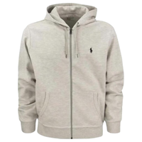 RALPH LAUREN 纯色刺绣标志拉链连帽外套卫衣 710888282002 L