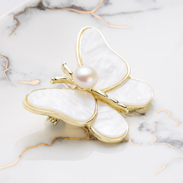 天使之泪 S925银 淡水珍珠项链 胸针 7-8mm淡水珍珠胸针