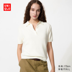 优衣库 棉莫代尔混纺 女士针织衫 01 乳白色