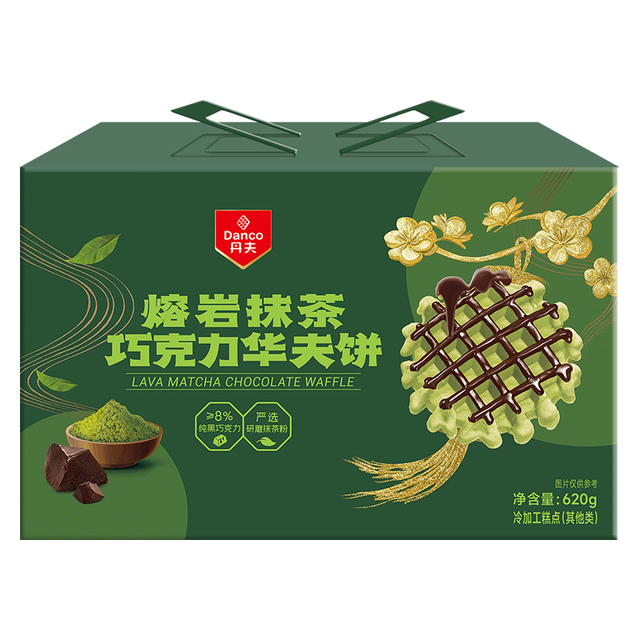 移动端、京东百亿补贴：丹夫 纯脂黑巧夹心 抹茶巧克力华夫  抢超值！巧克力华夫礼盒620g 620g