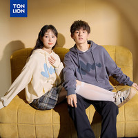 唐狮 情侣女前胸曲线发泡印连帽长袖卫衣