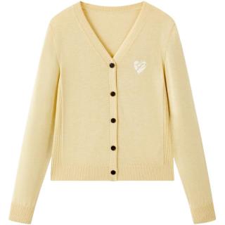 太平鸟 爱心图案 女士针织开衫