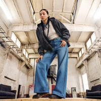 Levi's 女士Baggy经典高腰宽松休闲简约直筒牛仔裤