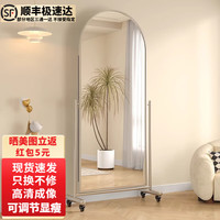 移动端、京东百亿补贴：洛朗德 Laurent 洛朗德 试衣镜 166*60cm 不锈钢+万向轮