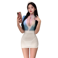  Fee et moi/霏慕 角色扮演 情趣空姐制服套装+帽子+包臀裙+T裤