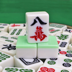 盛玉 全自动仿玉石麻将牌 44mm碧绿色144张 四口机麻将机麻将桌专用