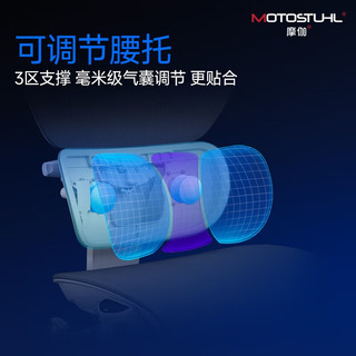  Motostuhl/摩伽 智能追腰 人体工学椅 灰-前倾追背-铝合金椅架