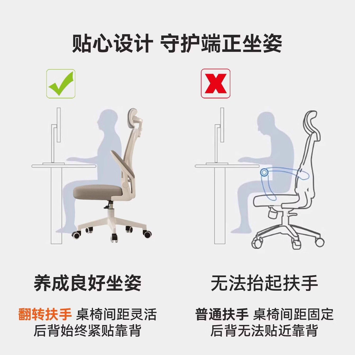  汤能优品 人体工学 电脑椅+头枕+乳胶 【头枕款】白框灰网+乳胶+头枕