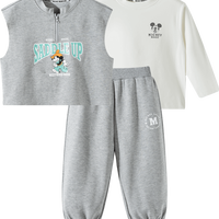  Disney baby/迪士尼宝贝 亲肤 男童套装+马甲+T恤+运动裤