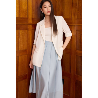 独束 防晒 女士西装短外套 柔雾黄 2XL （尺码：4）