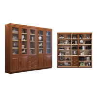  ZHONGWEI/中伟 整墙落地 实木书柜 三抽置物柜