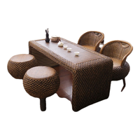  传福匠 简约藤 功夫茶桌 茶几 茶桌椅组合 榻榻米 小号茶几:长80*50*50