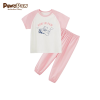 Paw in Paw 卡通小熊童装24年夏季男女童抗菌家居服套装简约舒适 藏青色/59 110