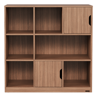  QuanU/全友 原木风 组合书柜 【木纹色】三层双门书柜A1