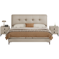 移动端、京东百亿补贴：全友 头层牛皮 双人床 床头软包 牛皮|高脚款单床 1.8x2.0米