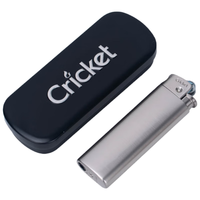 CRICKET/草蜢 金属砂轮防爆打火机 拉丝银款 1支