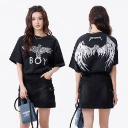 BOY LONDON 金翼锁链情侣款翅膀烫金凉感T恤N01918