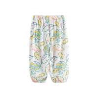 马克珍妮 marc & janie男女童垂感透气防蚊裤印花束脚裤儿童裤子宝宝夏装230568 繁花绿叶【550536】 140