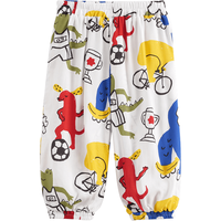 马克珍妮 marc & janie男女童垂感透气防蚊裤印花束脚裤儿童裤子宝宝夏装230568 运动会【230568】 140