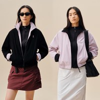 ANODETO/安欧兔 防风防水 女士冲锋软壳衣 粉撞黑 L