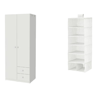  IKEA/宜家 实用收纳 衣柜+7格储件 白色衣柜+7格储件