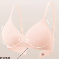 好奇蜜斯 光面无痕上托无钢圈外扩内衣女小胸显大文胸罩套装