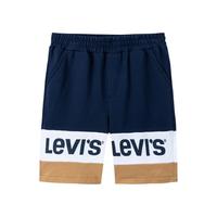 Levi's 李维斯童装男童短裤夏季儿童舒适纯棉休闲撞色裤子 深靛蓝 130 /56 【身高116-122cm】