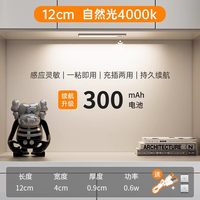 松潮 led人体感应灯自粘无线橱柜衣柜鞋柜灯带免开槽磁吸酒柜灯条4500毫安80cm