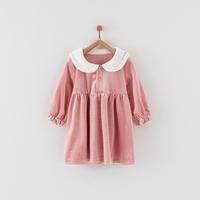 童泰 女童连衣裙秋季女宝宝衣服裙子韩版时尚翻领洋气长袖公主裙