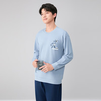 芬腾 睡衣男100%棉秋季新款休闲运动风卫衣宽松舒适居家服套装