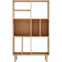 林氏家居客厅原木风组合书柜实木脚家用书橱展示柜木业MQ5X MQ6X-A0.65m开放书柜